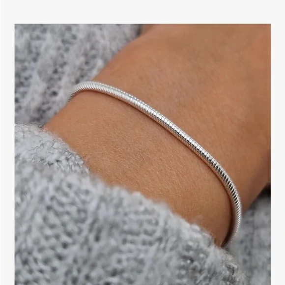 Love Charm Bracelet - Sterling Silver Snake Chain 7.5” - Picture 4 of 11